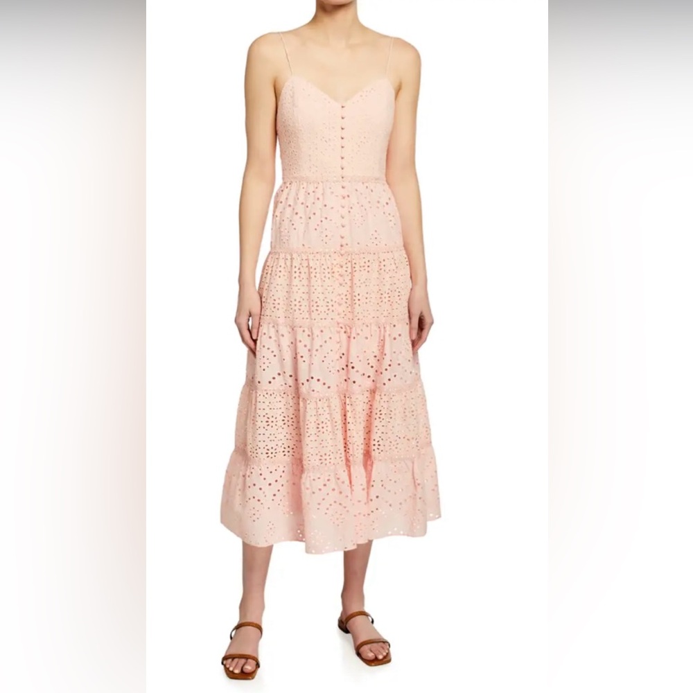 Alice + Olivia Pink Polka dot Print long dress
